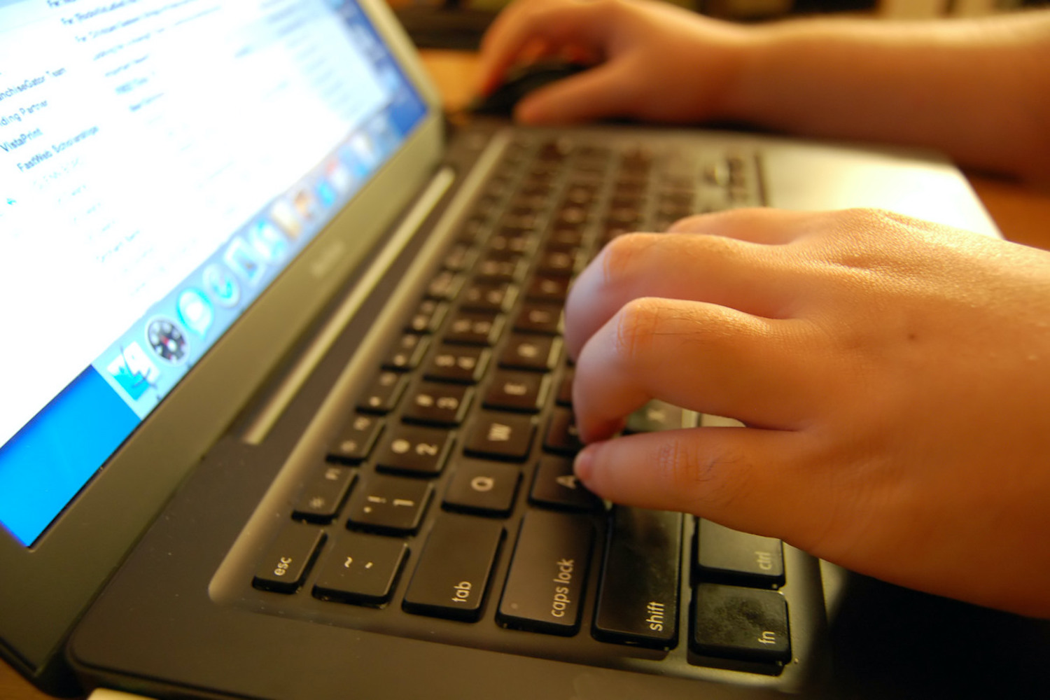 A man using a laptop