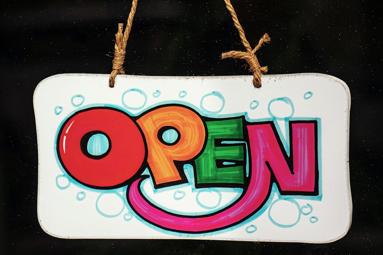 An open sign