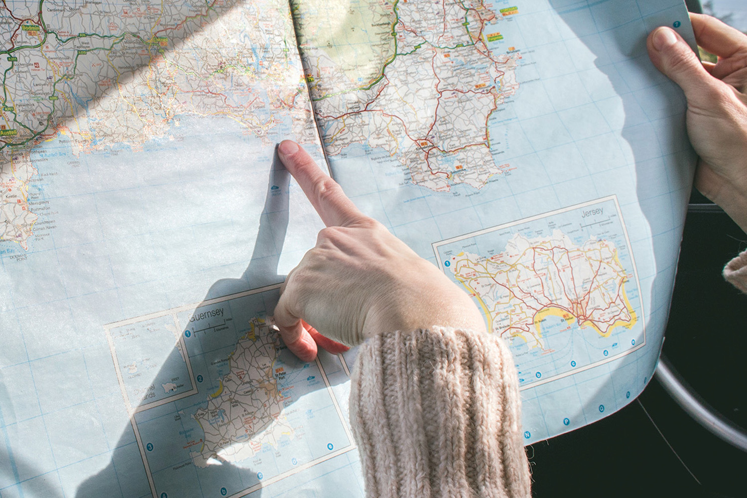 A woman reading a map