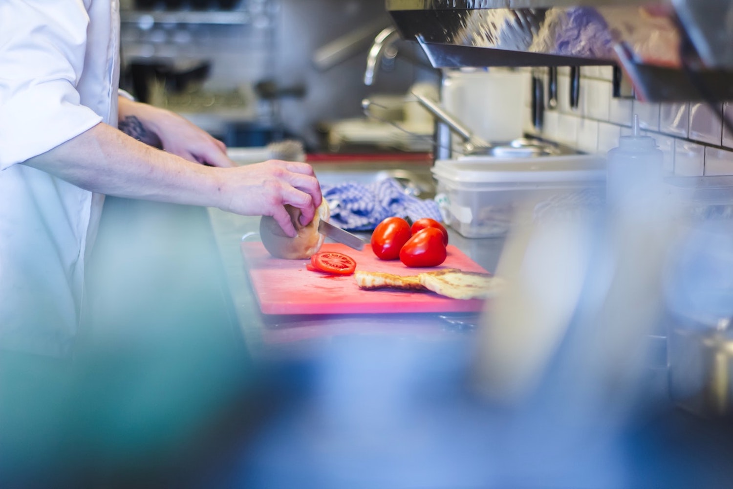 A man preparing food