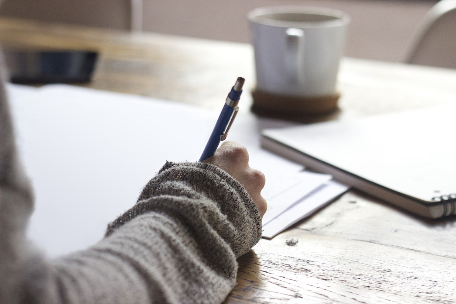A person writing